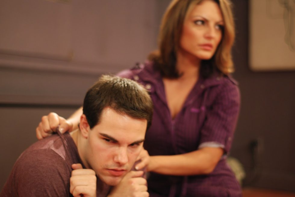 In the image, an actor in our Toronto acting school ventures into the shadow realm while the other actor acts as a “Protector”