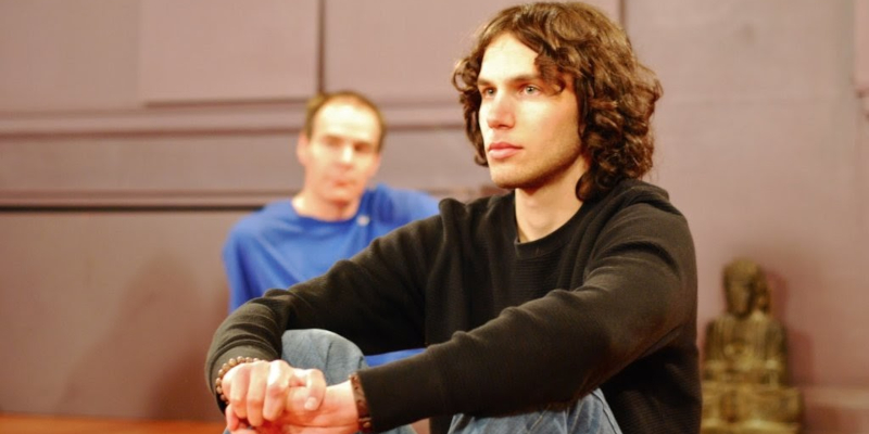 In the image, actors in our Toronto acting school practise the art of taking in through “organic listening”